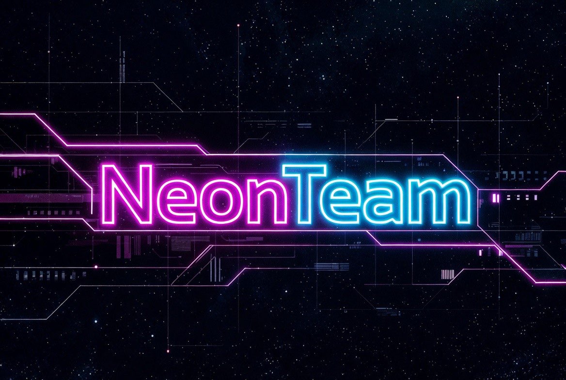 NeonTeam — φουτουριστική neon φιγούρα, το πρόσωπο της ομάδας μας